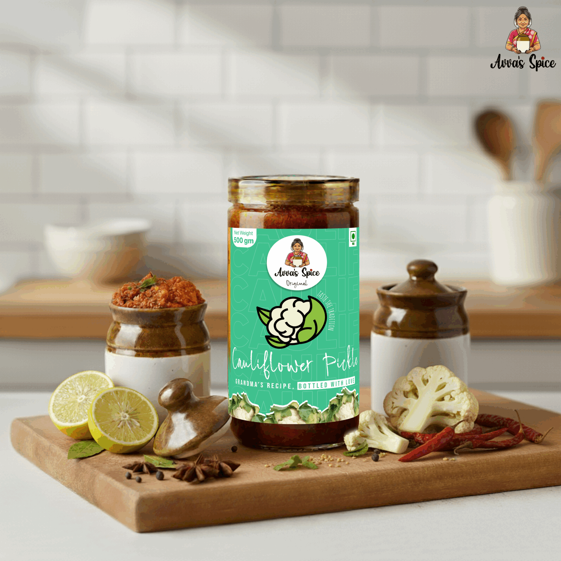 Cauliflower pickle avvas spice