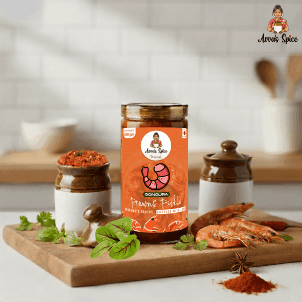 Gongura prawns pickle avvas spice